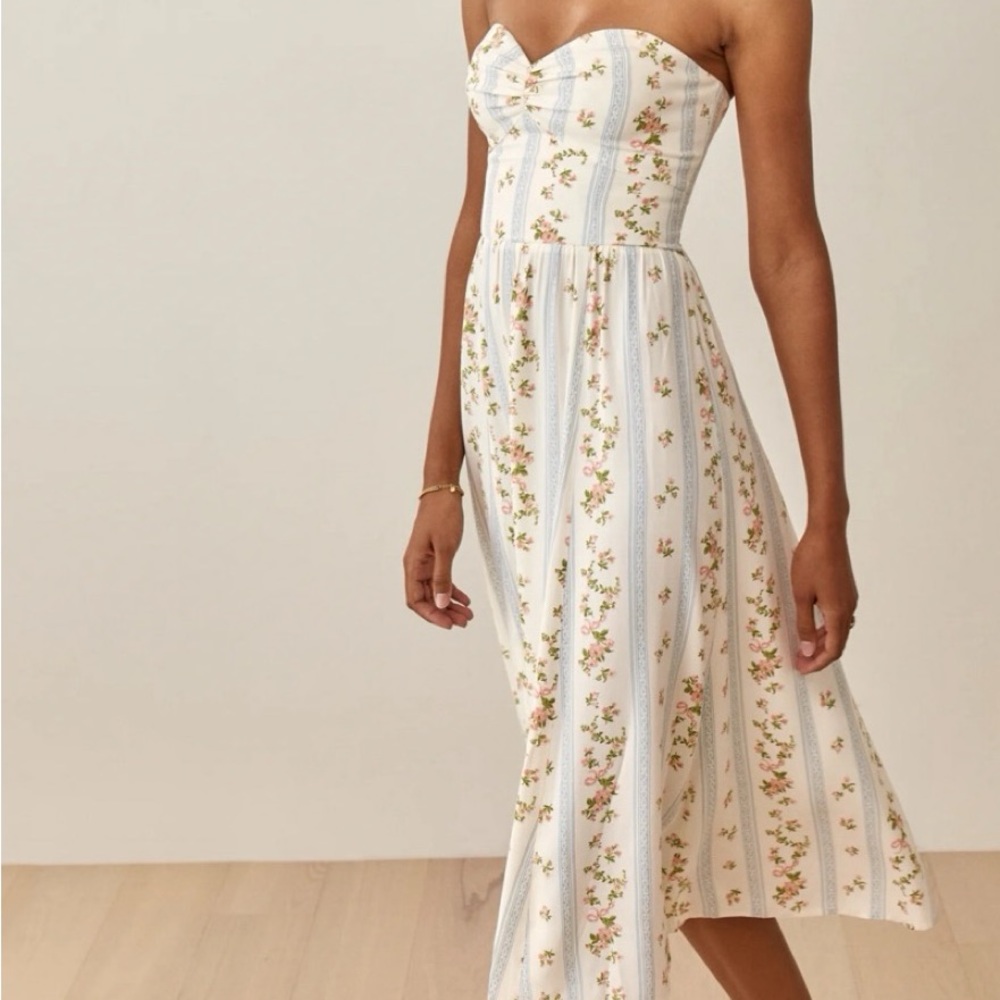 Reformation strapless floral dress - Picture 2 of 5